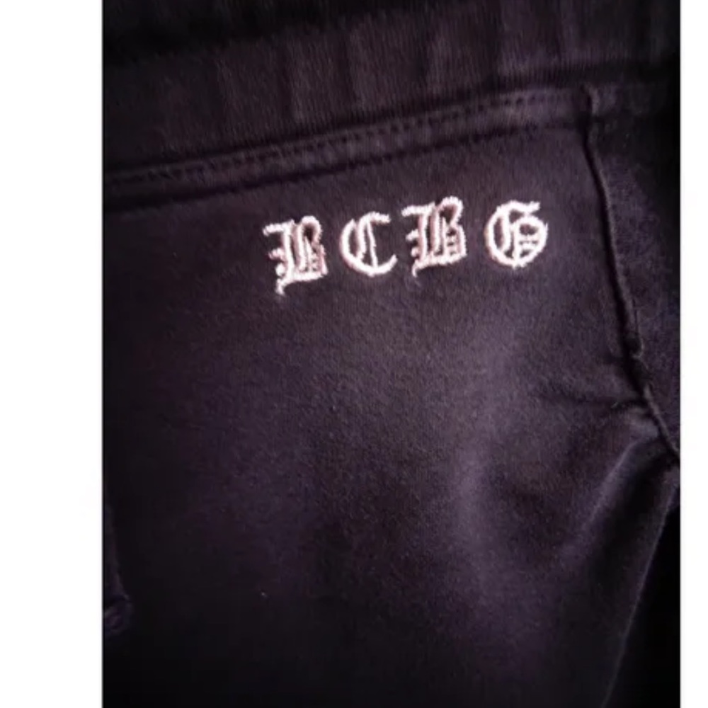 BCBG black pants  sweatpants lounge wear bottoms vintage Y2K joggers tracksuit L